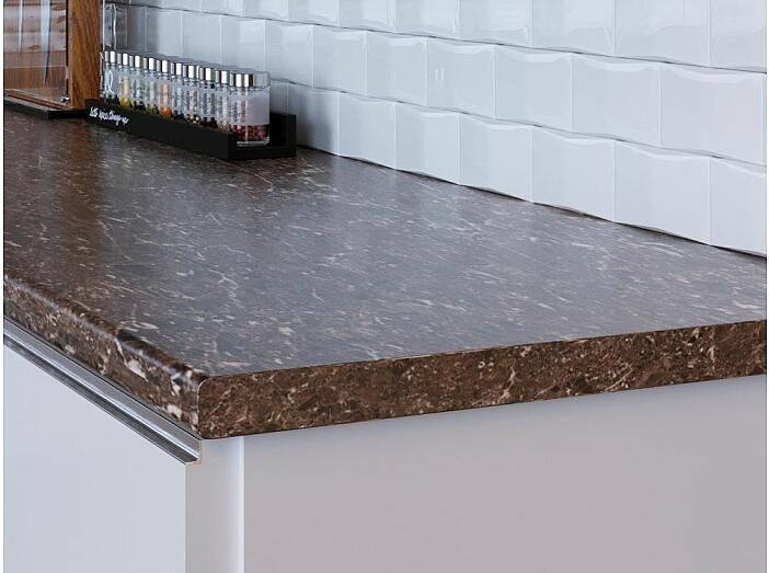 Столешница прямая/5/Брекчия Браун полуглянцевая 3050*600*38 (влагостойкая)R9