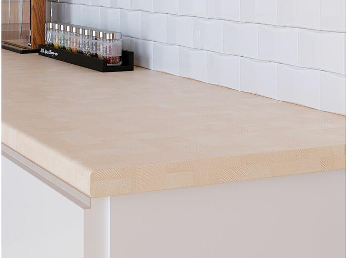 Столешница прямая/1/Древесный брус матовая 3050*600*38 (влагостойкая)R3