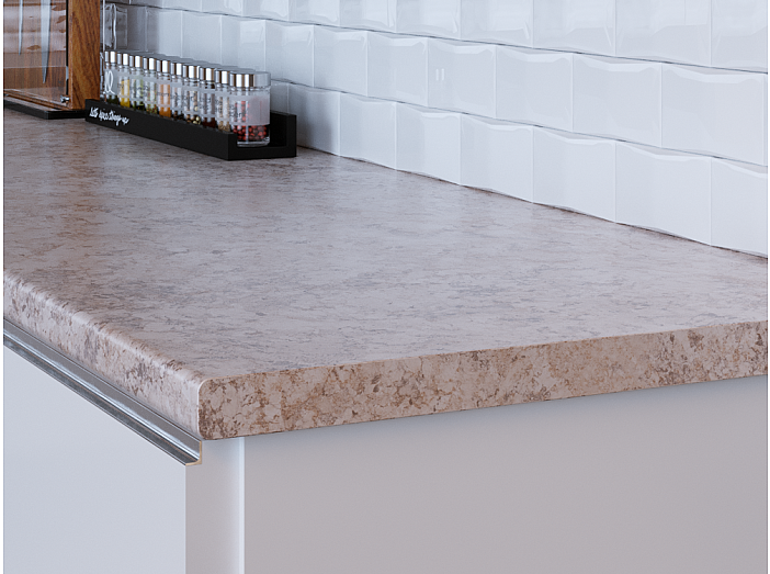 Столешница прямая/5/Камень светлый полуглянцевая 3050*600*27