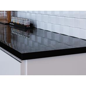Столешница прямая влагостойкая (5) Кунгур Мрамор глянцевая, кромка с 4-х стор. черная 1200х800х38