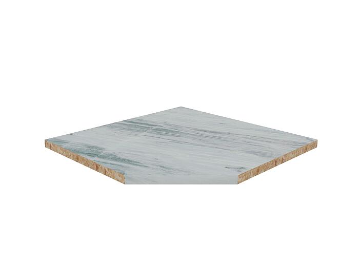 Столешница угловая/7/Soft Crystal marble супермат 900*900*38 (влагостойкая)R9