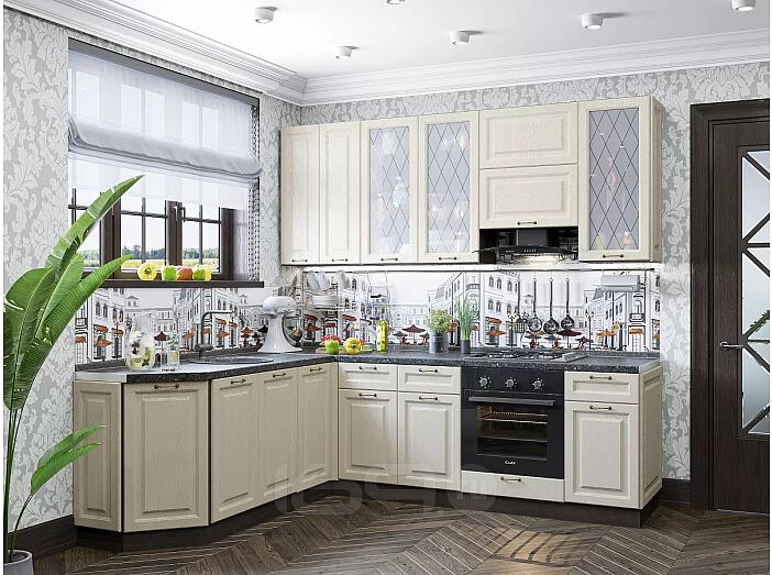 Угловая кухня Ницца-03 Дуб крем