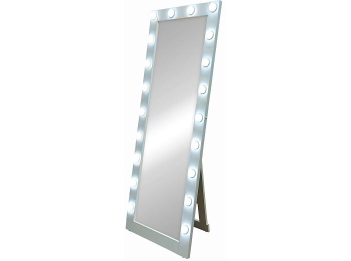 Зеркало Гримерное напольное белое 600х1750 (20 ламп)