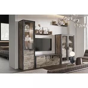 Амели Пенал-стекло (Дуб Юкон, Бетон темный)