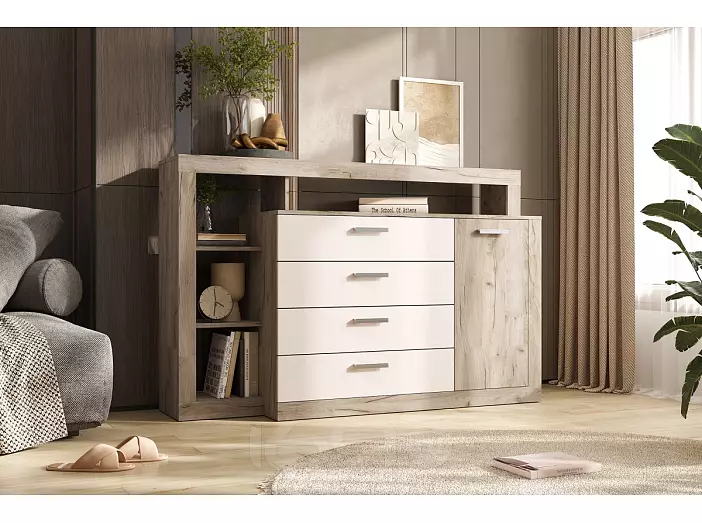 Ангара Комод (2УПК) (Кашемир/Дуб Крафт серый, Дуб Крафт серый)