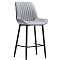 Барный стул  Седа велюр светло-серый / черный