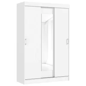 Шкаф-купе 1300x520x2016 Бася Белый зеркало, ЛДСП