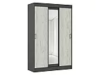 Шкаф-купе 1300x520x2016 Бася Дуб крафт белый зеркало, ЛДСП