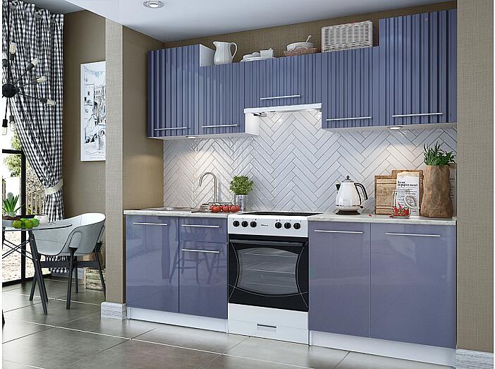 Бланка СТЛ.234.00РЗ Кухонный гарнитур Белый/Голубовато серый