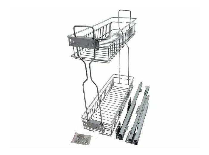 Бутылочница для кухни 200 правая, на направляющих скрытого монтажа с синхронизатором, полного выдвижения с доводчиком