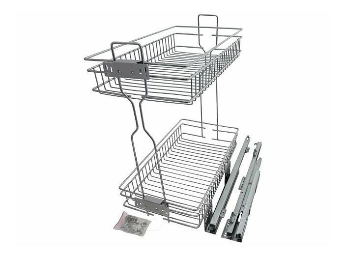 Бутылочница для кухни 300 правая, на направляющих скрытого монтажа с синхронизатором, полного выдвижения с доводчиком