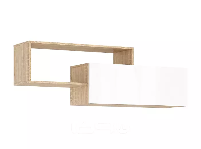 Челси Полка 2-х ярусная (Белый глянец, сонома)