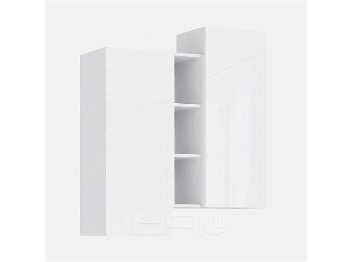 Челси Шкаф подвесной комбинированный (Белый глянец, белый)