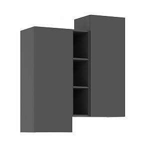 Челси Шкаф подвесной комбинированный (Графит, графит)