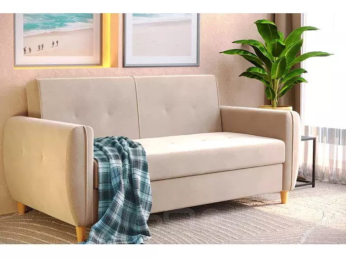 Диван-кровать Лайм (01) бежевый велюр