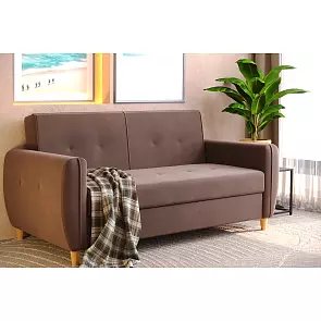 Диван-кровать Лайм (02) коричневый велюр