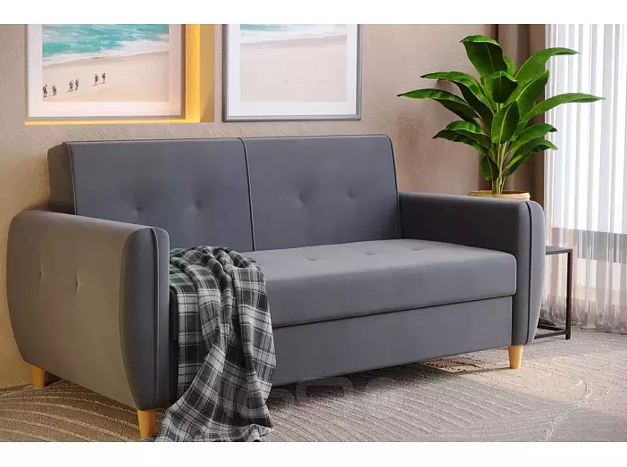 Диван-кровать Лайм (03) серый велюр