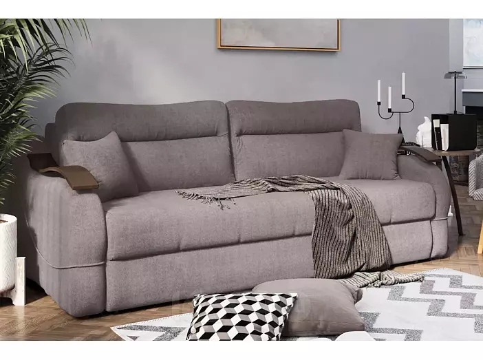 Диван-кровать Сицилия (02) серый Велюр