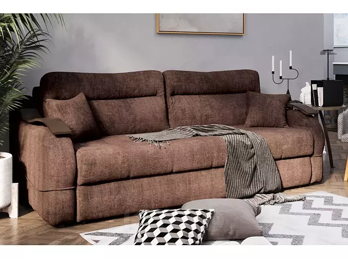 Диван-кровать Сицилия (04) коричневый Велюр