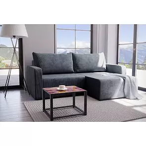 Диван-кровать угловой Брайтон (02) У(П)Л серый Велюр