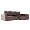 Диван-кровать угловой марко универсальный велюр коричневый 2400*850*1340 еврокнижка