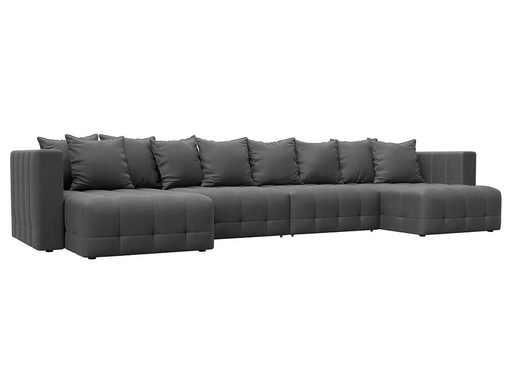 

Диван п-образный Лига-052 НПБ Лонг Замша JOLY 13 серый