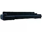 Диван п-образный лига-057 нпб мегалонг велюр tower 13 синий еврокнижка