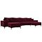 Диван П-образный Льюес Микровельвет Бордовый