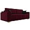 Диван прямой Лига-044 Микровельвет Бордовый/Чёрный