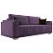 Диван прямой Лига-044 Микровельвет Сиреневый/Коричневый