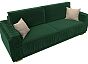 Диван прямой лига-044 велюр зелёный/бежевый пантограф (тик-так)
