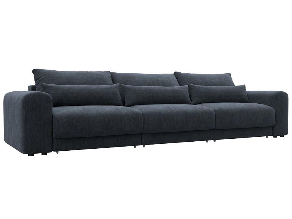 

Диван прямой Лига-056 НПБ Лонг Шенилл RIMINI 14 темно-серый