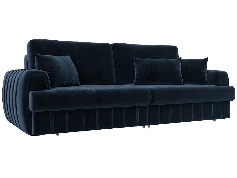 

Диван прямой Лига-057 НПБ Велюр TOWER 13 синий