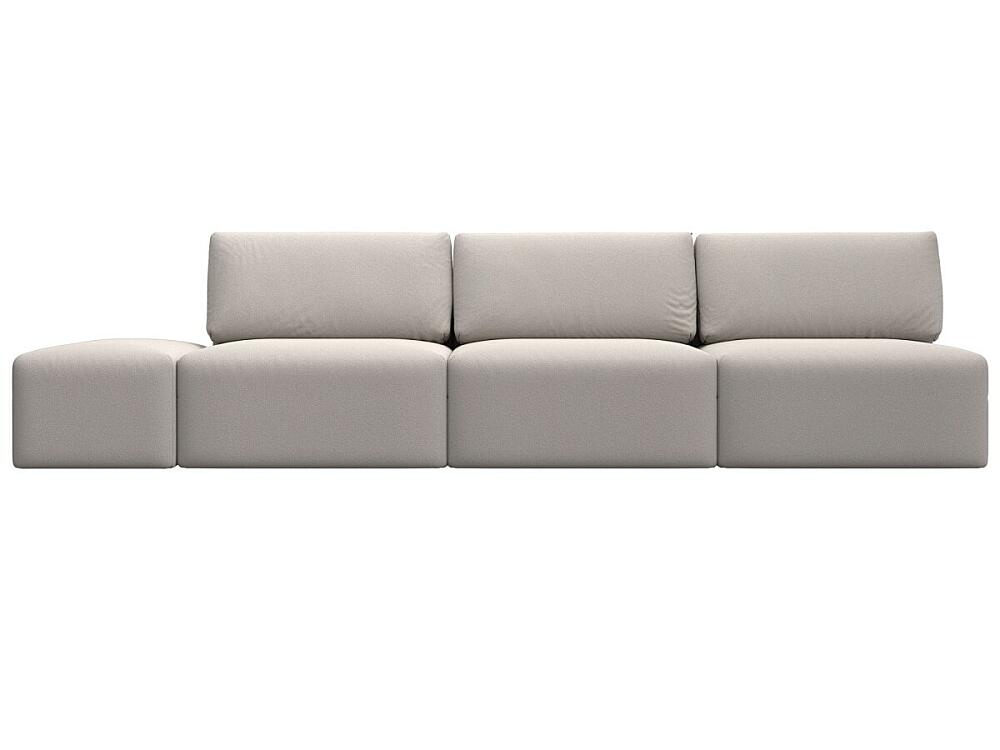 

Диван прямой модульный с пуфом Лига-060 НПБ Лонг Замша JOLY 05 бежевый