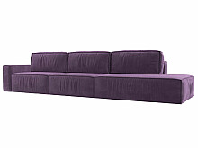 

Диван прямой Прага Модерн Лонг подлокотник слева Микровельвет Сиреневый