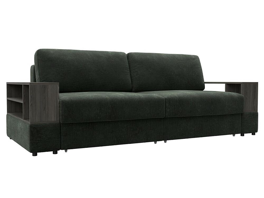 

Диван прямой с 2 полками Лига-055 НПБ Шенилл RIMINI 09 зеленый