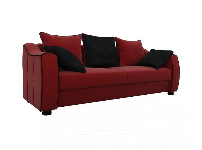 Диван тахта Френсис Микровельвет красный/черный