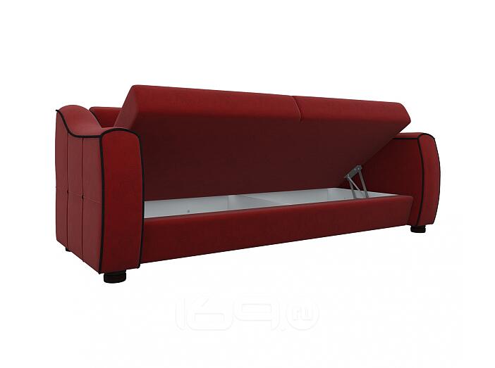 Диван тахта Френсис Микровельвет красный/черный