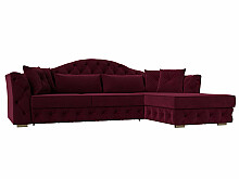 

Диван угловой Артис правый угол Микровельвет Бордовый