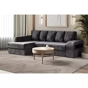 Диван угловой левый Марго 1 (27) (УЛ) серый велюр