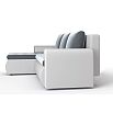 Диван угловой левый Ванкувер (02) экокожа белая/велюр серый
