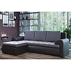 Диван угловой левый Ванкувер (04) экокожа черная/велюр серый