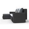 Диван угловой левый Ванкувер (04) экокожа черная/велюр серый