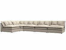 

Диван угловой Лига-040 Лонг Левый угол Рогожка Бежевый
