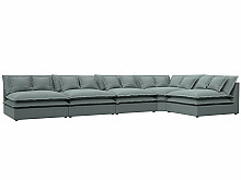 

Диван угловой Лига-040 Лонг Правый угол Рогожка Амур серый