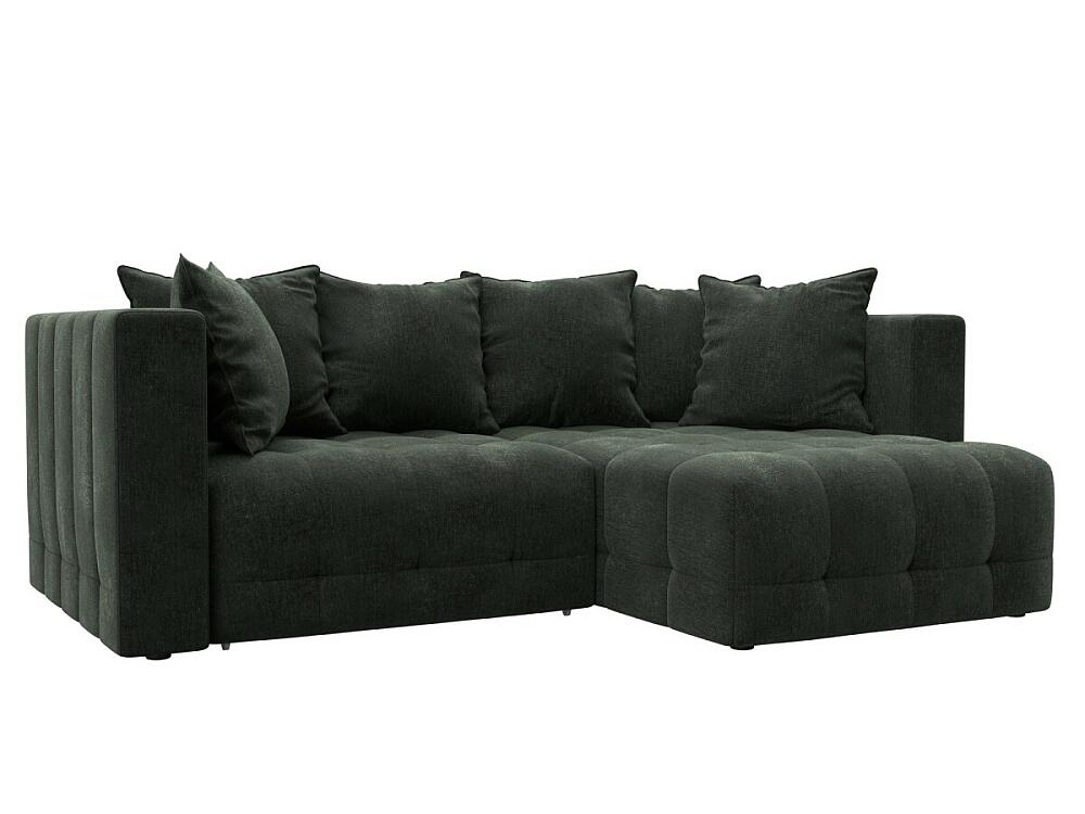 

Диван угловой Лига-052 НПБ угол универсальный Шенилл Rimini 09 зеленый