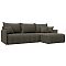 Диван угловой лига-054 нпб угол универсальный велюр ness 07 коричневый еврокнижка