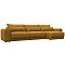 Диван угловой Лига-056 НПБ Лонг угол универсальный Велюр BRUT 10 желтый