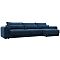 Диван угловой Лига-056 НПБ Лонг угол универсальный Велюр BRUT 11 синий