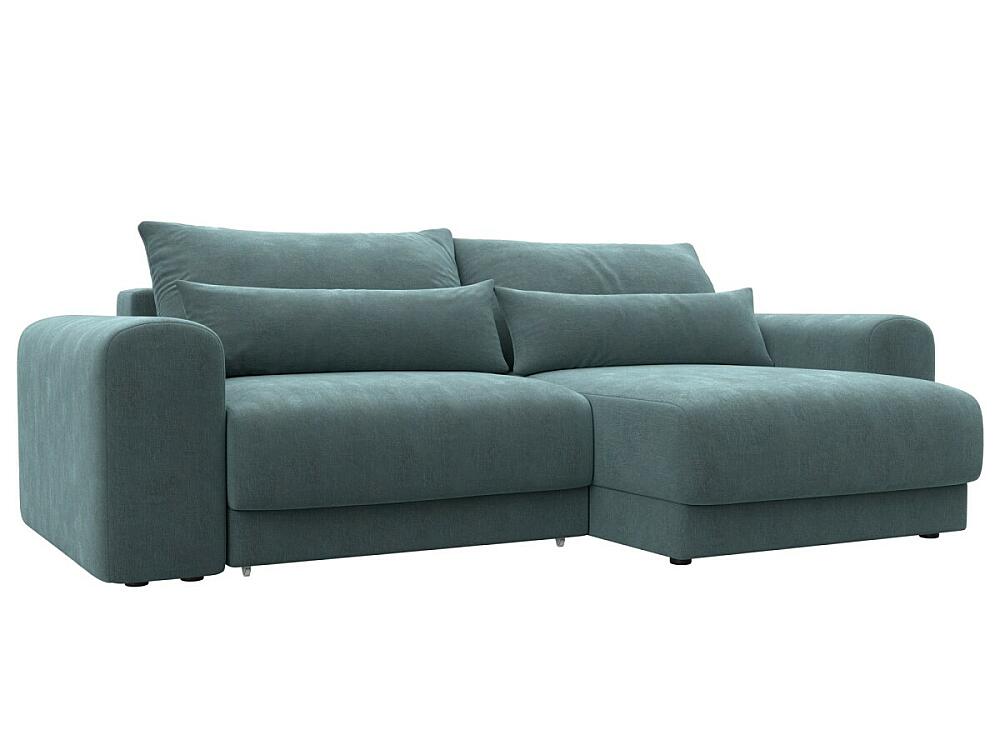 

Диван угловой Лига-056 НПБ угол универсальный Шенилл RIMINI 11 серо-зеленый